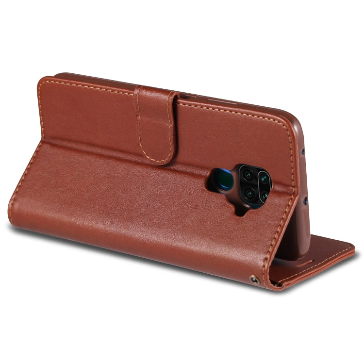 For Xiaomi Redmi 10X 4G / Note 9 AZNS Sheepskin Texture Horizontal Flip Leather Case with Holder & Card Slots & Wallet