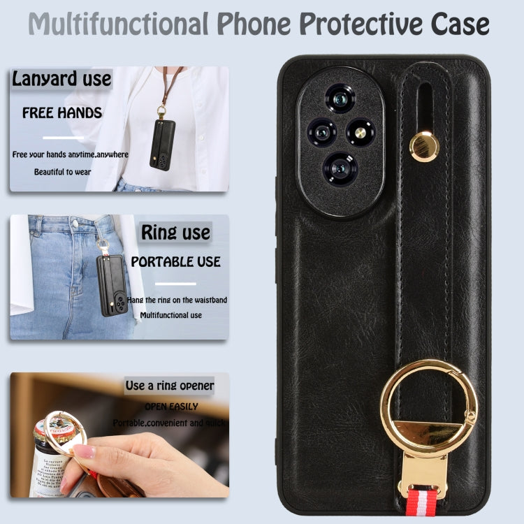 For Honor 200 5G Wristband Leather Back Phone Case