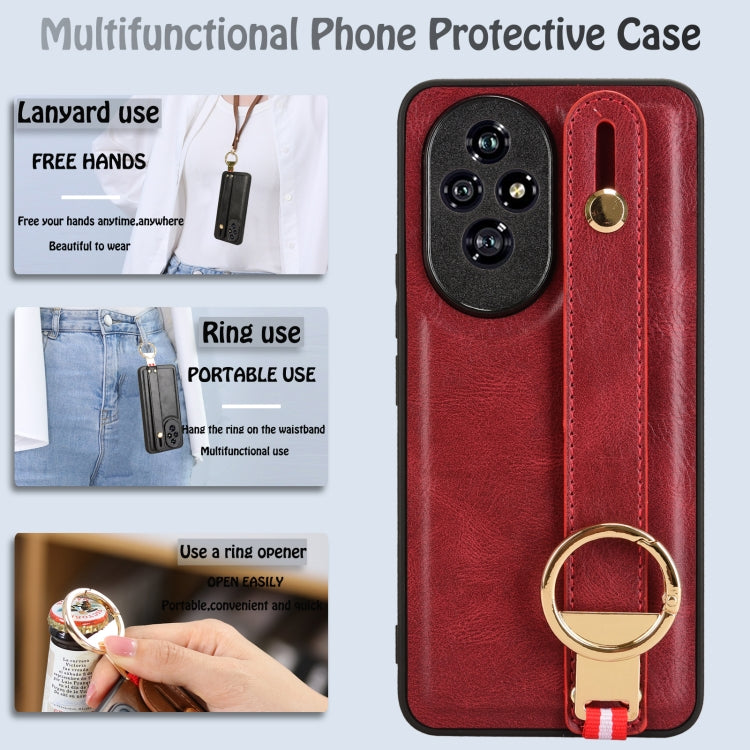 For Honor 200 5G Wristband Leather Back Phone Case