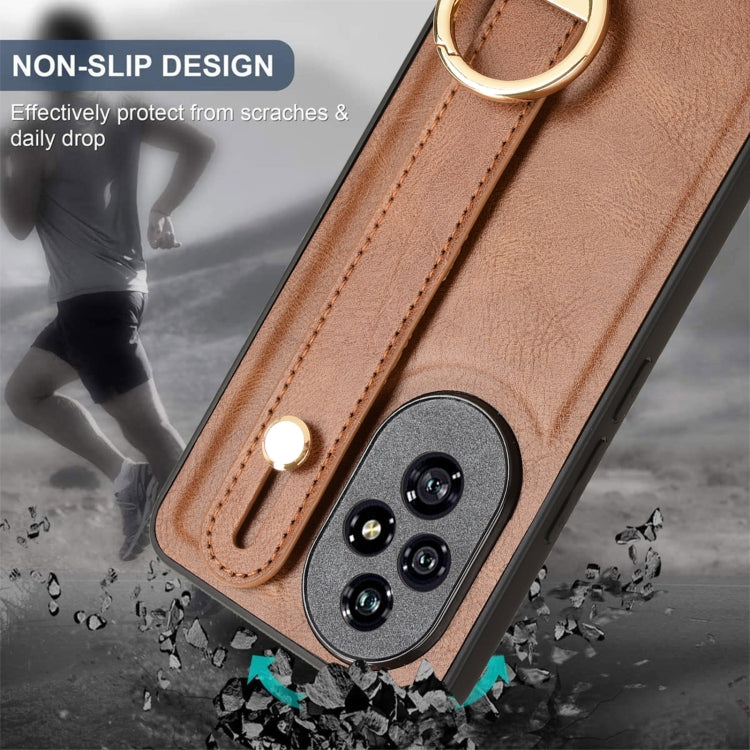 For Honor 200 5G Wristband Leather Back Phone Case