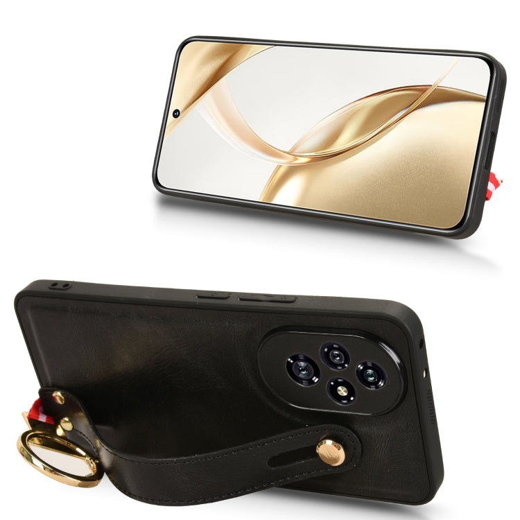 For Honor 200 Pro 5G Wristband Leather Back Phone Case