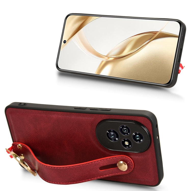 For Honor 200 Pro 5G Wristband Leather Back Phone Case