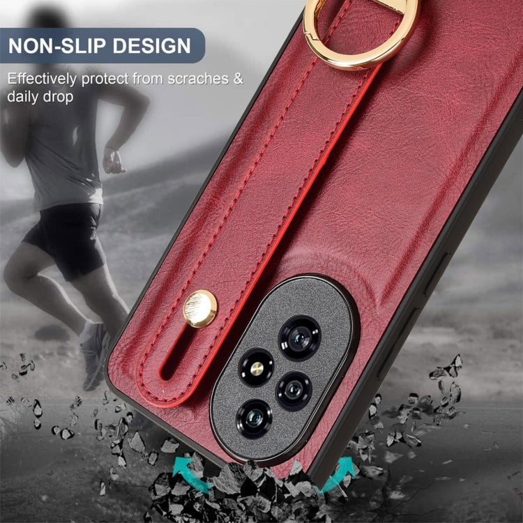For Honor 200 Pro 5G Wristband Leather Back Phone Case