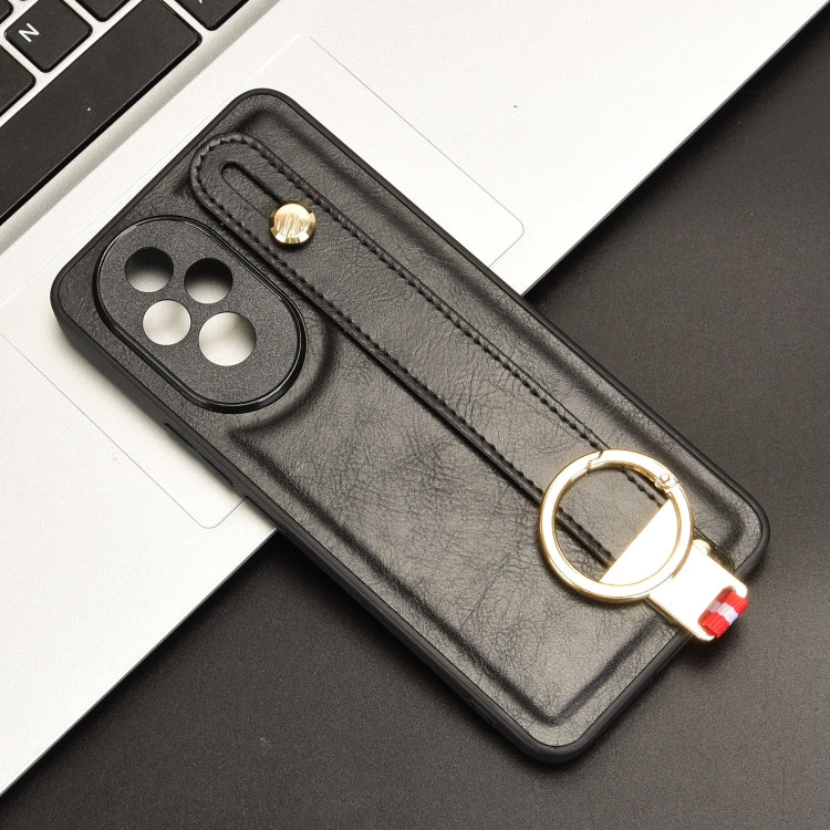 For Honor 200 Pro 5G Wristband Leather Back Phone Case