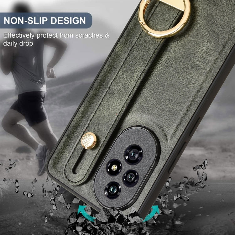 For Honor 200 Pro 5G Wristband Leather Back Phone Case
