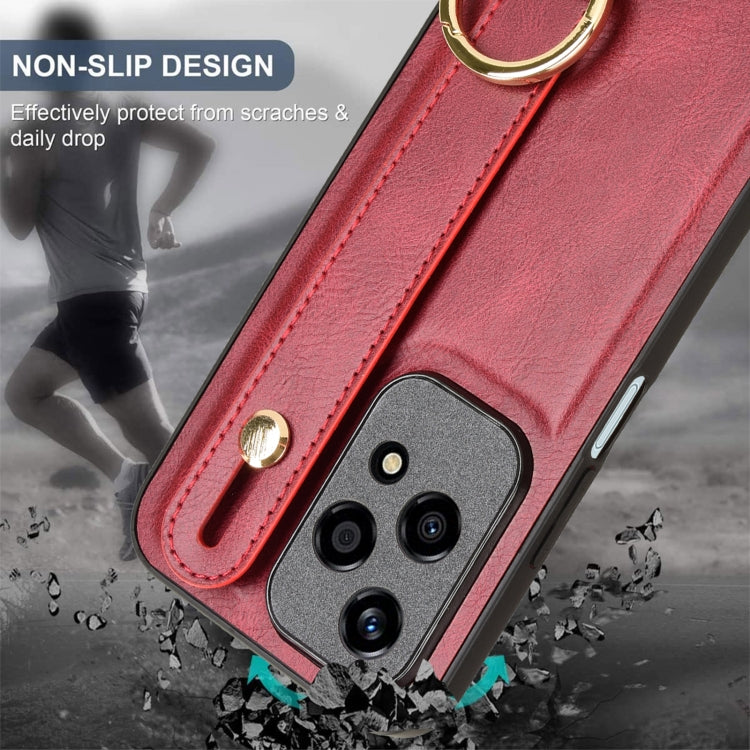 For Honor 200 Lite Global Wristband Leather Back Phone Case