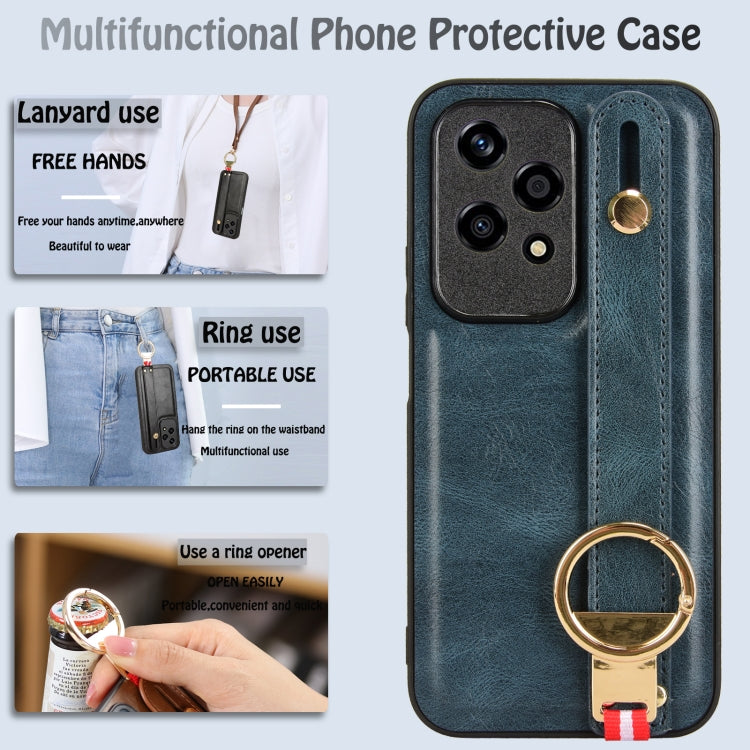 For Honor 200 Lite Global Wristband Leather Back Phone Case