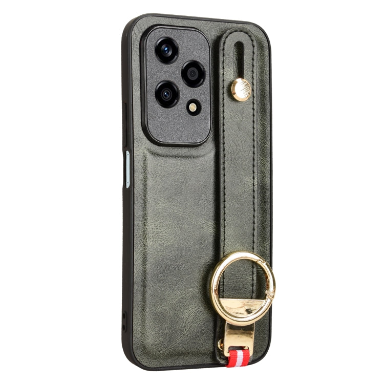 For Honor 200 Lite Global Wristband Leather Back Phone Case
