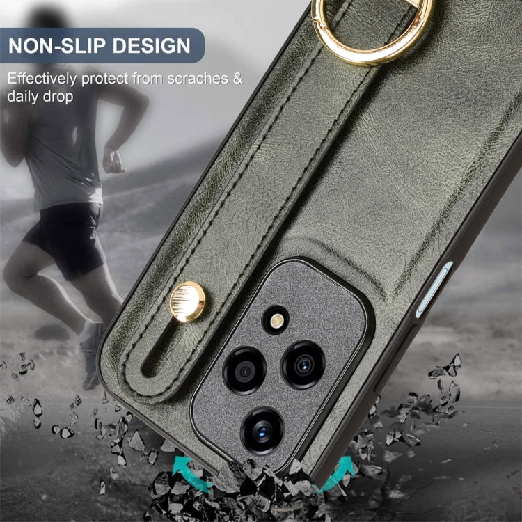 For Honor 200 Lite Global Wristband Leather Back Phone Case