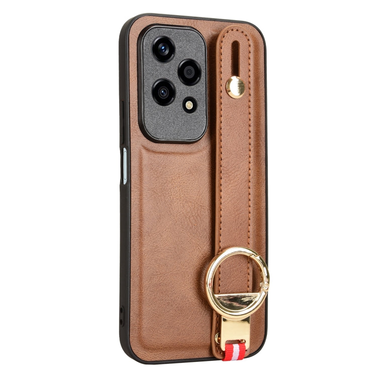 For Honor 200 Lite Global Wristband Leather Back Phone Case