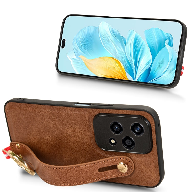 For Honor 200 Lite Global Wristband Leather Back Phone Case
