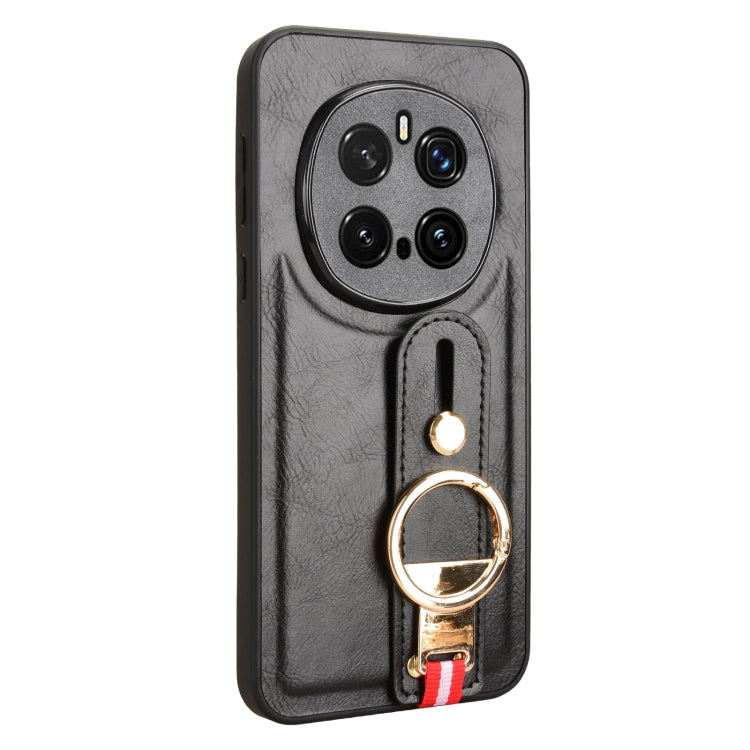 For Honor Magic7 Pro Wristband Leather Back Phone Case