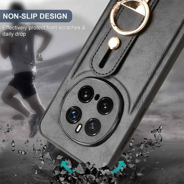 For Honor Magic7 Pro Wristband Leather Back Phone Case