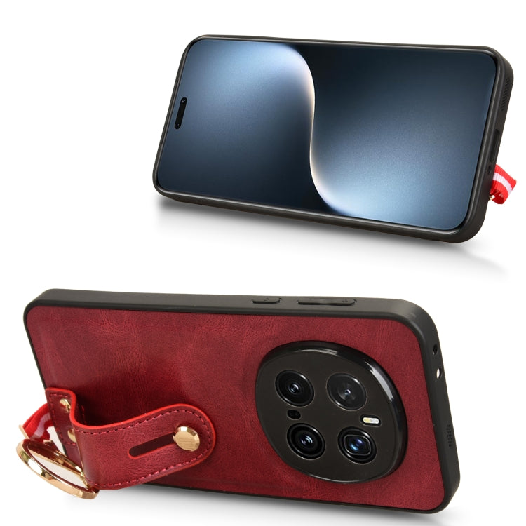 For Honor Magic7 Pro Wristband Leather Back Phone Case