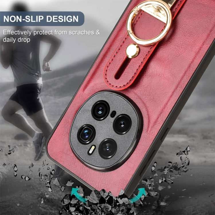 For Honor Magic7 Pro Wristband Leather Back Phone Case