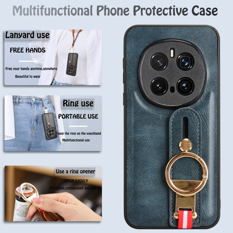 For Honor Magic7 Pro Wristband Leather Back Phone Case