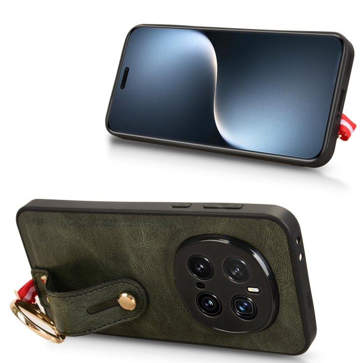 For Honor Magic7 Pro Wristband Leather Back Phone Case