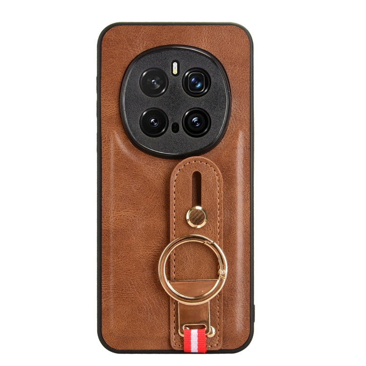 For Honor Magic7 Pro Wristband Leather Back Phone Case