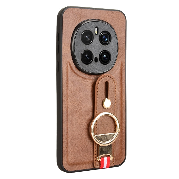 For Honor Magic7 Pro Wristband Leather Back Phone Case
