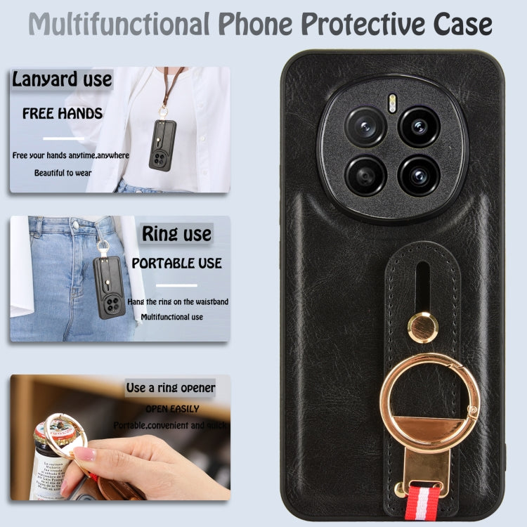 For Honor Magic7 Wristband Leather Back Phone Case