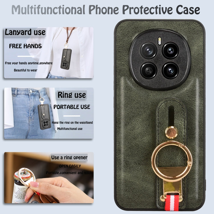 For Honor Magic7 Wristband Leather Back Phone Case