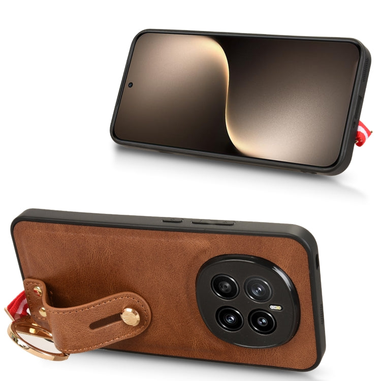 For Honor Magic7 Wristband Leather Back Phone Case