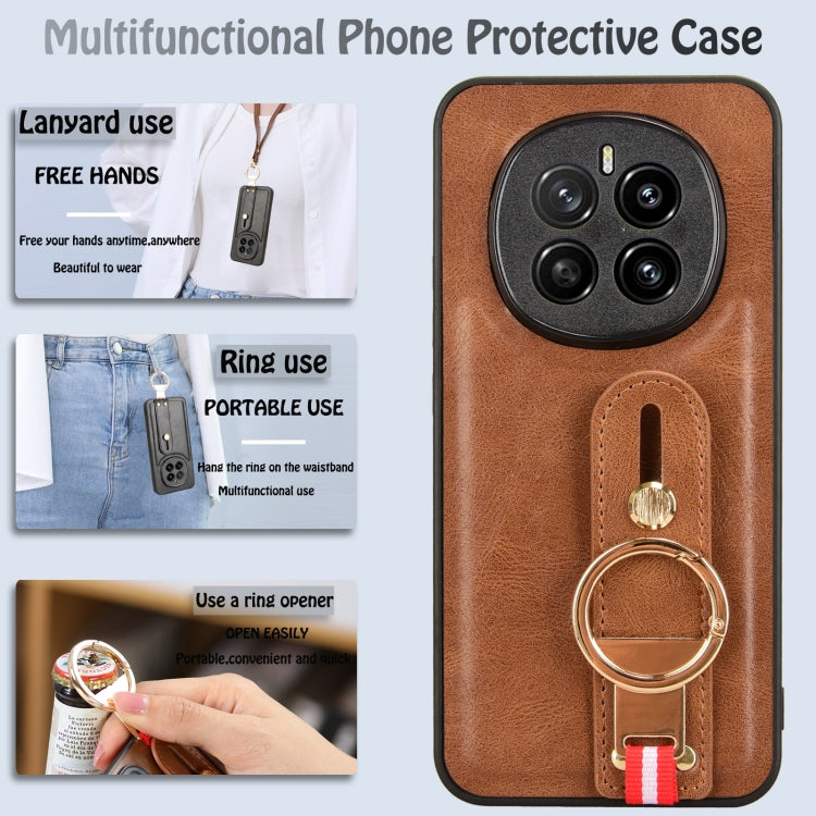 For Honor Magic7 Wristband Leather Back Phone Case