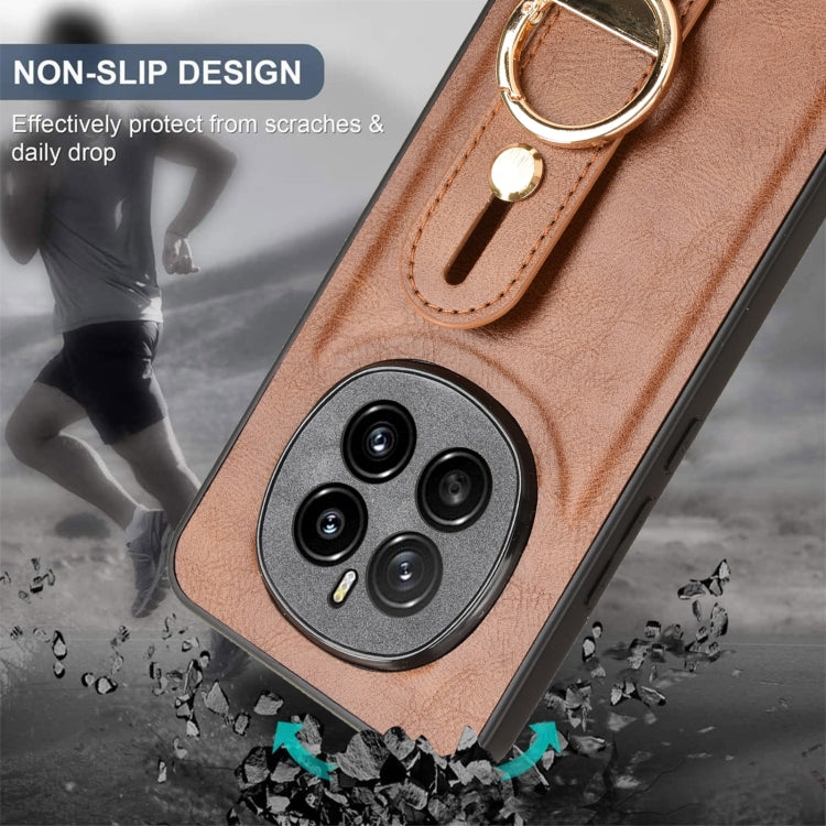 For Honor Magic7 Wristband Leather Back Phone Case