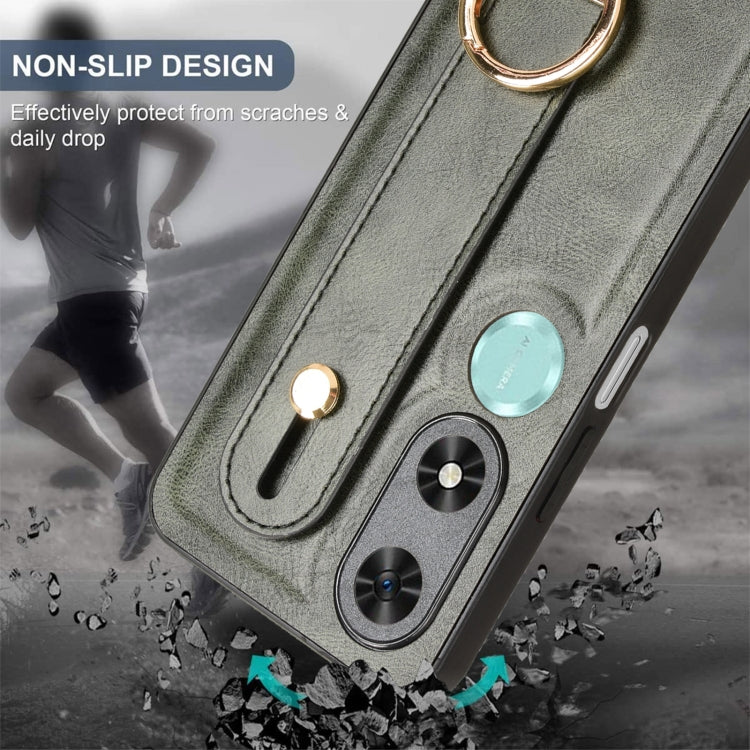For Honor Play9C Wristband Leather Back Phone Case