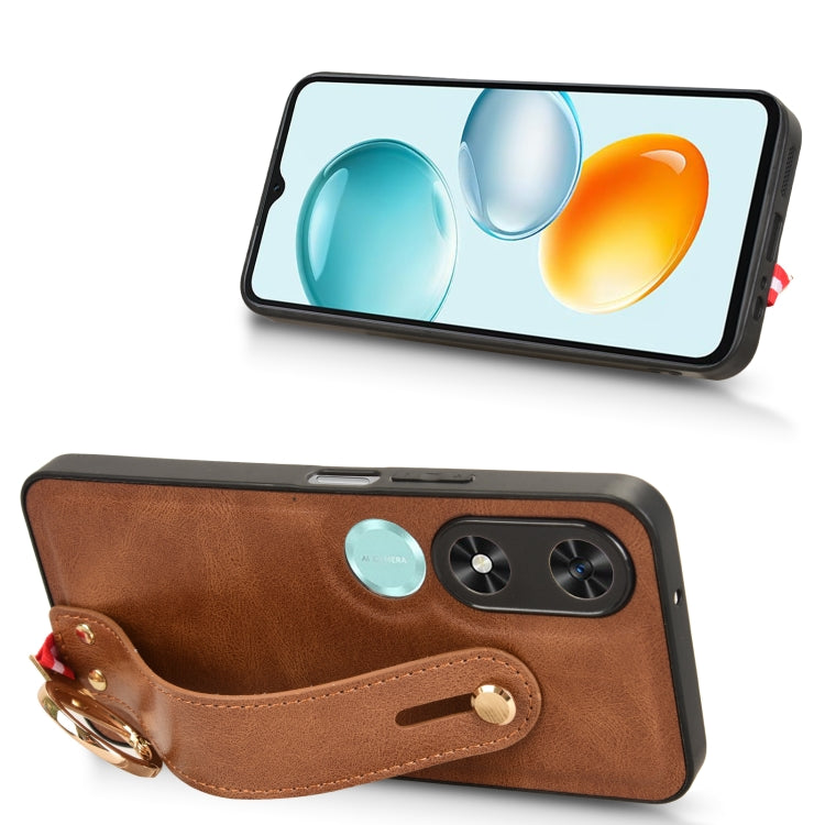 For Honor Play9C Wristband Leather Back Phone Case