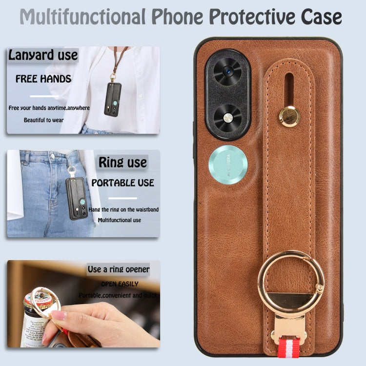 For Honor Play9C Wristband Leather Back Phone Case