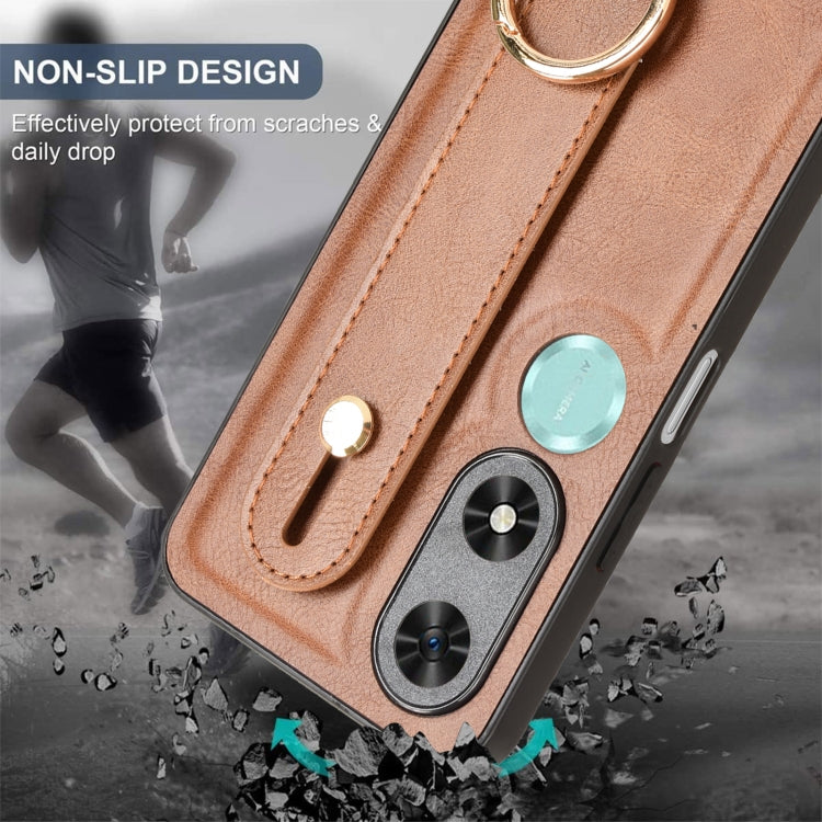 For Honor Play9C Wristband Leather Back Phone Case