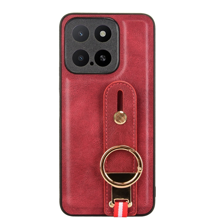 For Honor X5b 4G / X5b Plus 4G Wristband Leather Back Phone Case