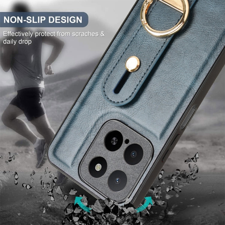 For Honor X5b 4G / X5b Plus 4G Wristband Leather Back Phone Case