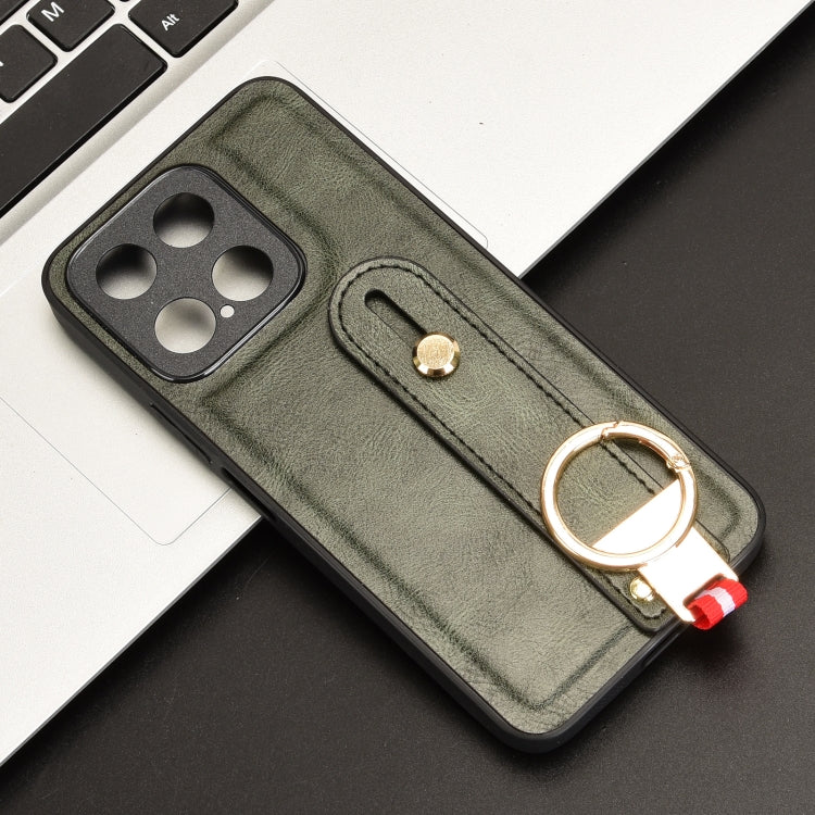 For Honor X5b 4G / X5b Plus 4G Wristband Leather Back Phone Case
