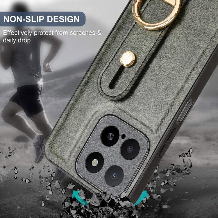 For Honor X5b 4G / X5b Plus 4G Wristband Leather Back Phone Case
