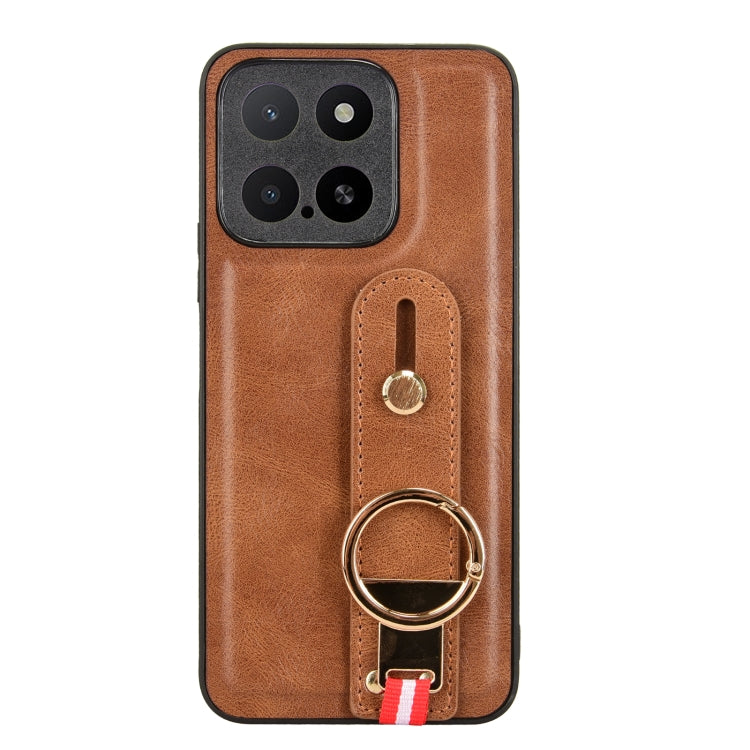 For Honor X5b 4G / X5b Plus 4G Wristband Leather Back Phone Case