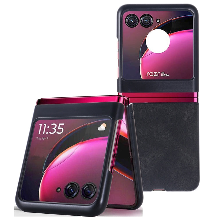 For Motorola Razr 40 Ultra Classic Leather PC Phone Case