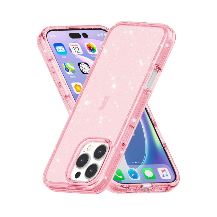 For iPhone 16 Pro Shockproof Terminator Glitter Powder Phone Case