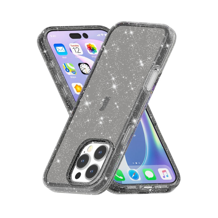 For iPhone 16 Pro Shockproof Terminator Glitter Powder Phone Case