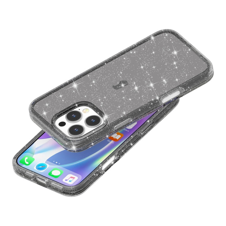 For iPhone 16 Pro Shockproof Terminator Glitter Powder Phone Case