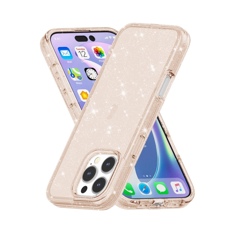 For iPhone 16 Pro Shockproof Terminator Glitter Powder Phone Case