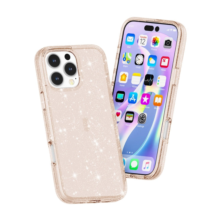 For iPhone 16 Pro Shockproof Terminator Glitter Powder Phone Case