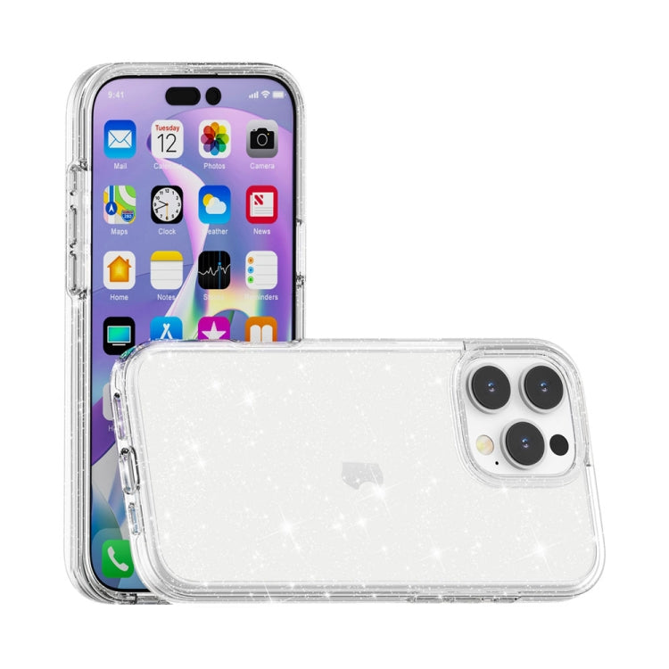 For iPhone 16 Pro Shockproof Terminator Glitter Powder Phone Case