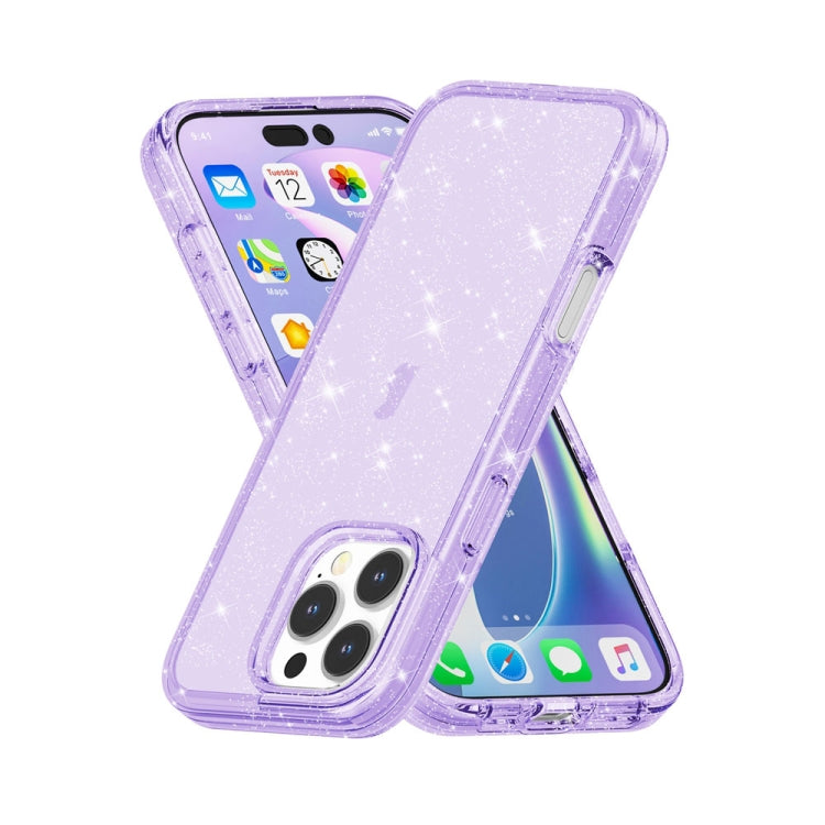 For iPhone 16 Pro Shockproof Terminator Glitter Powder Phone Case