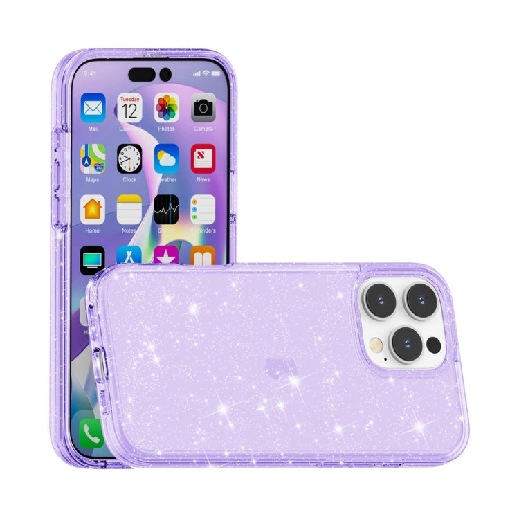 For iPhone 16 Pro Shockproof Terminator Glitter Powder Phone Case