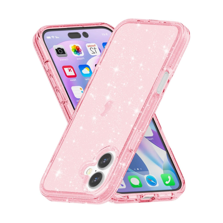 For iPhone 16 Plus Shockproof Terminator Glitter Powder Phone Case