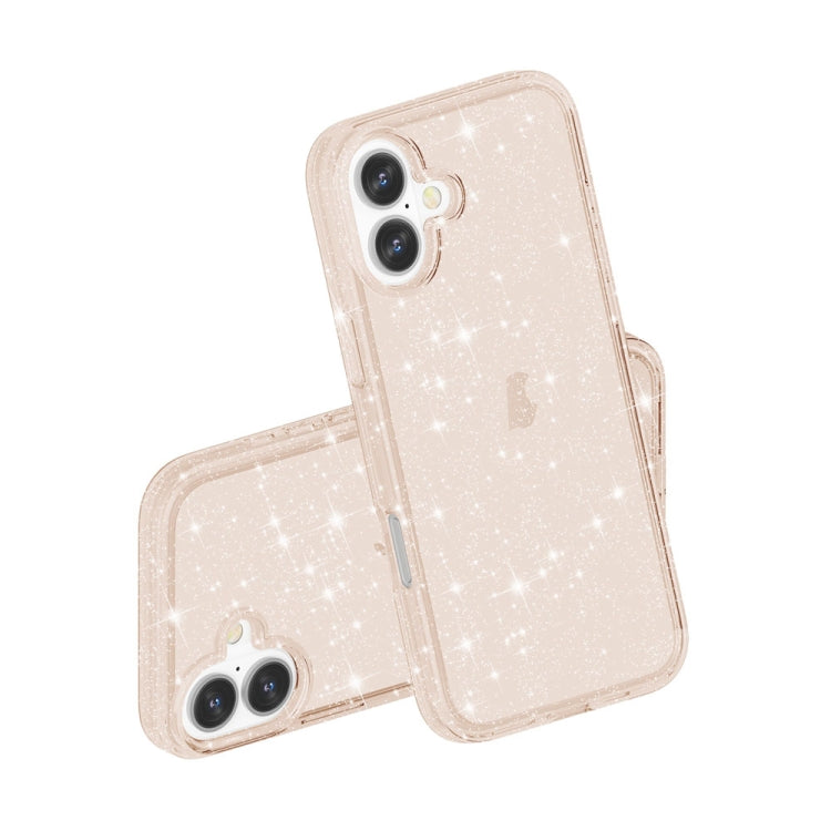 For iPhone 16 Plus Shockproof Terminator Glitter Powder Phone Case