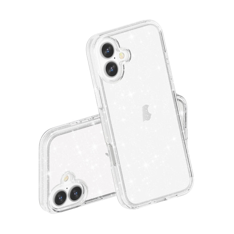 For iPhone 16 Plus Shockproof Terminator Glitter Powder Phone Case