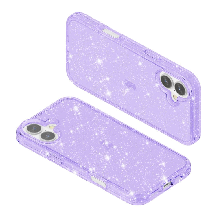 For iPhone 16 Plus Shockproof Terminator Glitter Powder Phone Case